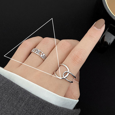 Ρυθμιζόμενα δαχτυλίδια σε ασήμι χρώμα - διαφορετικά μοντέλα