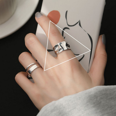 Ρυθμιζόμενα δαχτυλίδια σε ασήμι χρώμα - διαφορετικά μοντέλα