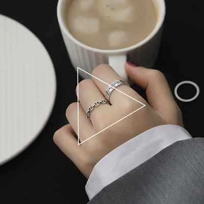 Ρυθμιζόμενα δαχτυλίδια σε ασήμι χρώμα - διαφορετικά μοντέλα