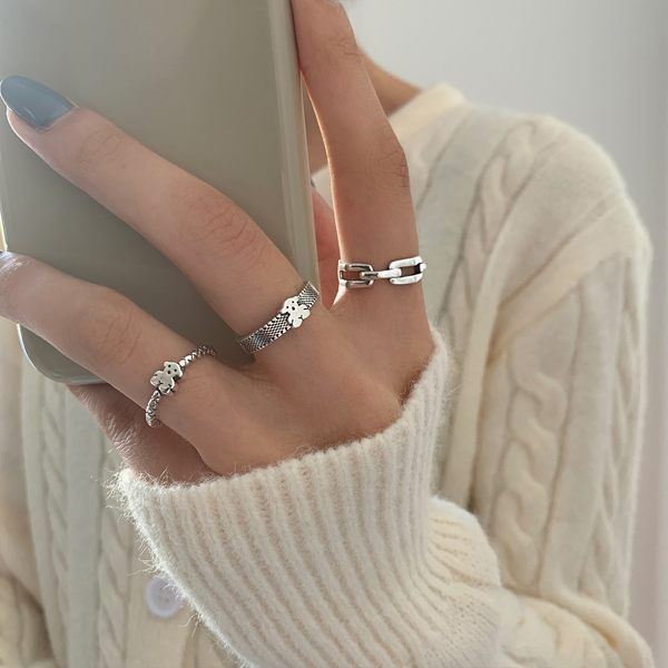 Ρυθμιζόμενα δαχτυλίδια σε ασήμι χρώμα - διαφορετικά μοντέλα