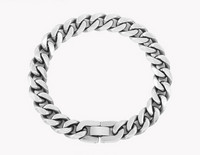 Aktuelna muška narukvica obični model u srebrnoj boji