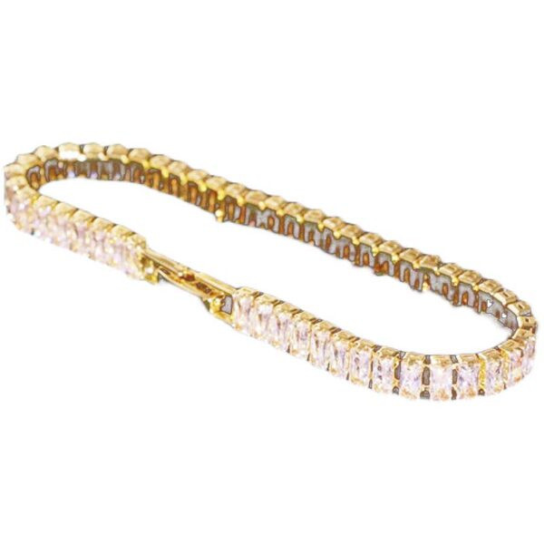 Stilinga moteriška aukso spalvos apyrankė su akmenukais – trys modeliai