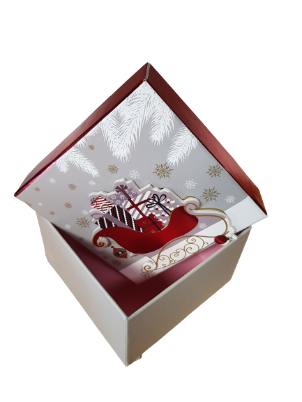 Кутия за подарък,коледна,6х10 см