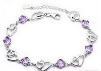 Γυναικείο βραχιόλι με καρδιές και χρωματιστές πέτρες