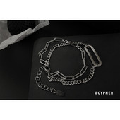 Ατσάλινο βραχιόλι δύο σειρών με πλέξιμο