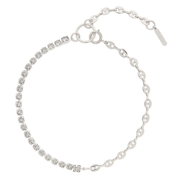 Choker cu lant de dama cu pietre si tricotat