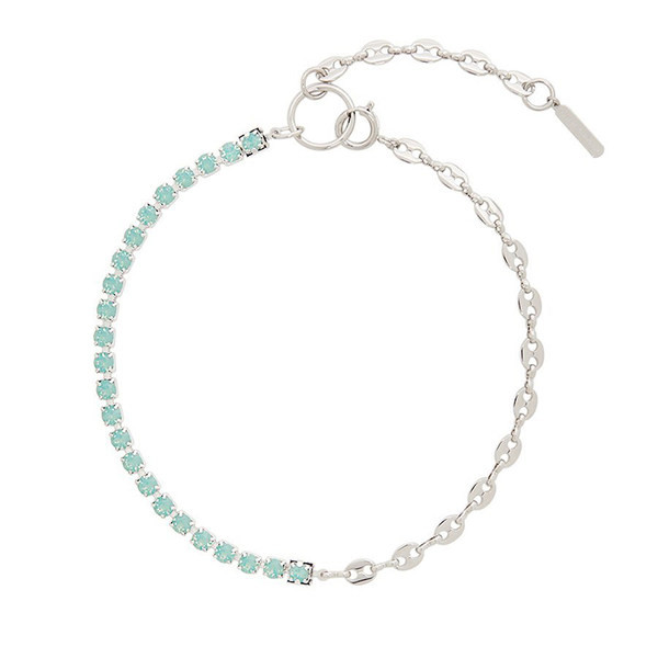 Choker cu lant de dama cu pietre si tricotat