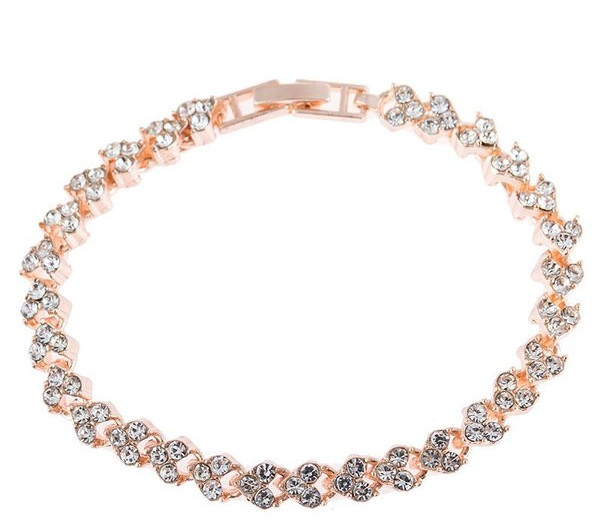 Κομψό γυναικείο βραχιόλι με πέτρες σε ασήμι και χρυσό χρώμα