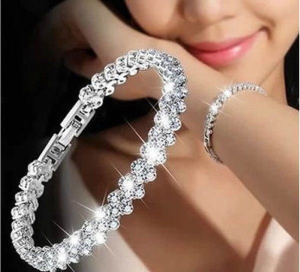 Κομψό γυναικείο βραχιόλι με πέτρες σε ασήμι και χρυσό χρώμα