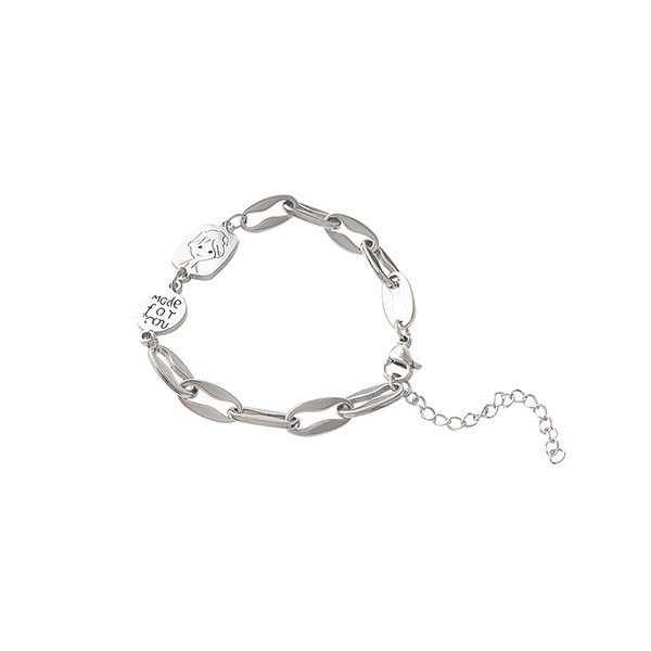 Γυναικείο ρυθμιζόμενο βραχιόλι σε ασημί χρώμα - φιλία