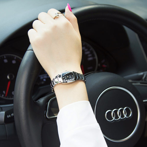 Ceas subțire din oțel inoxidabil, argintiu și aur roz