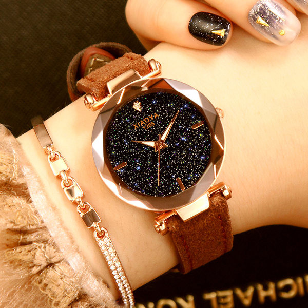 Ceas modern de dama cu cadran rotund in doua modele