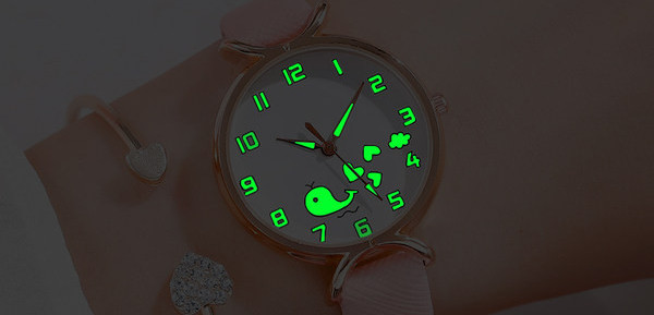 Ženski svjetleći sat s aplikacijom i kožnim remenom