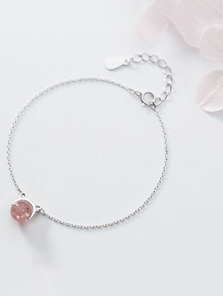 Γυναικείο βραχιόλι με κούμπωμα και διακοσμητική πέτρα