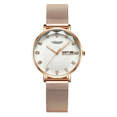 Οβάλ γυναικείο ρολόι με λουράκι από ανοξείδωτο ατσάλι σε χρυσό χρώμα