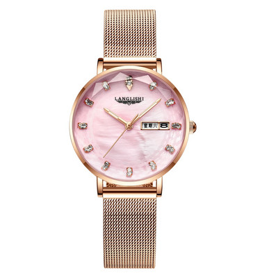 Οβάλ γυναικείο ρολόι με λουράκι από ανοξείδωτο ατσάλι σε χρυσό χρώμα