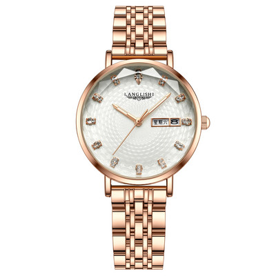 Οβάλ γυναικείο ρολόι με λουράκι από ανοξείδωτο ατσάλι σε χρυσό χρώμα