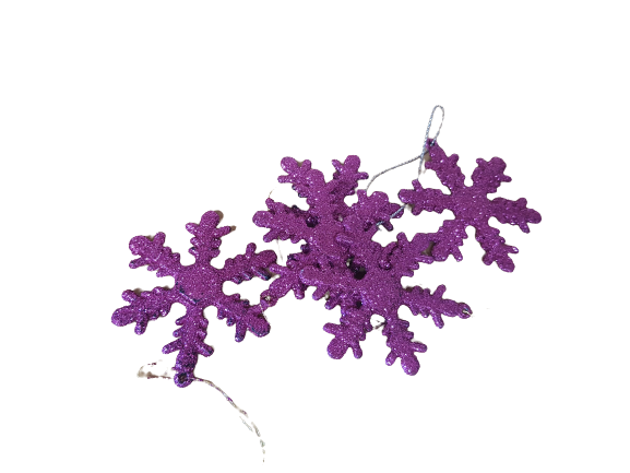 Снежинки за елха,Розови,5.5 см ,5 броя комплект