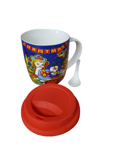 Чаша Ahelos, Коледна, С капаче и лъжичка, различни