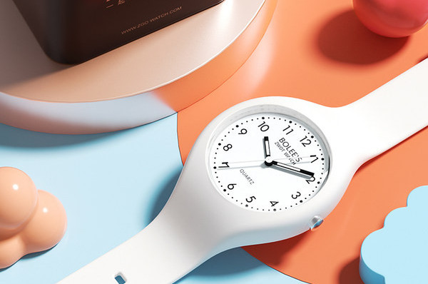 Ceas de dama cu curea din silicon si maini iluminate