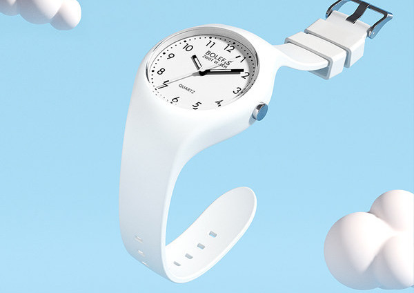 Ceas de dama cu curea din silicon si maini iluminate