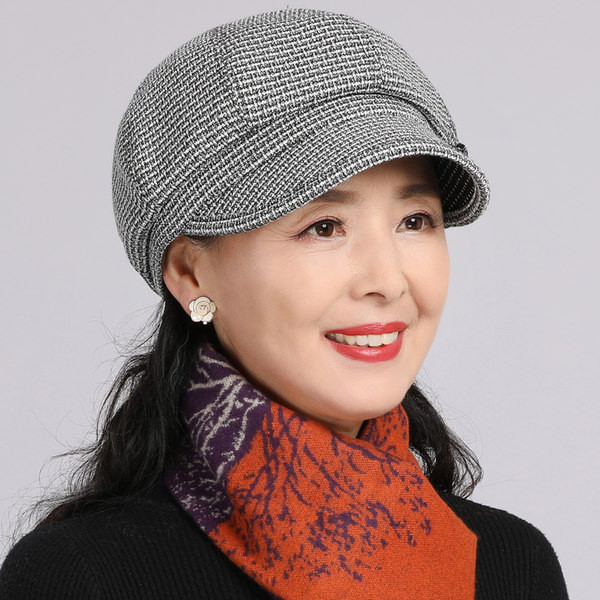 Καρό σκουφάκι φθινοπώρου-χειμώνα για γυναίκες