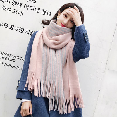 Γυναικείο κασκόλ casual με κρόσσια σε πολλά χρώματα