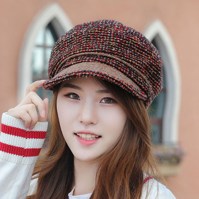 Γυναικείο καπέλο τύπου μπερέ φθινοπώρου με γείσο