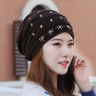 Πλεκτό καπέλο με πέτρες διακόσμηση