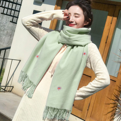 Casual γυναικείο φουλάρι με κρόσσια και κέντημα