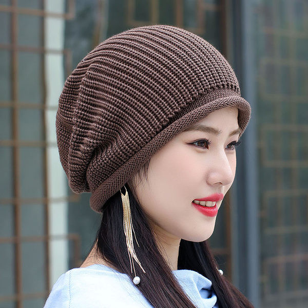 Γυναικείο πλεκτό καπέλο φθινοπώρου-χειμώνα πολλά χρώματα