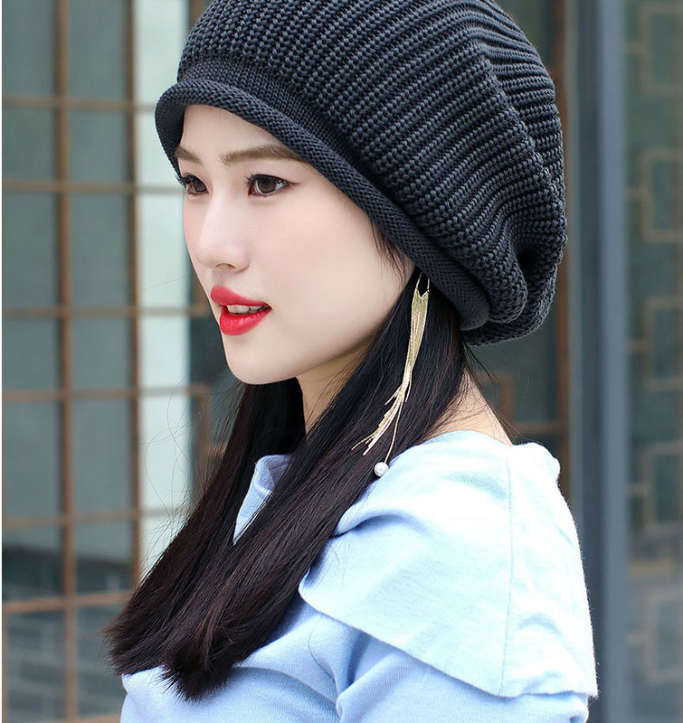 Γυναικείο πλεκτό καπέλο φθινοπώρου-χειμώνα πολλά χρώματα