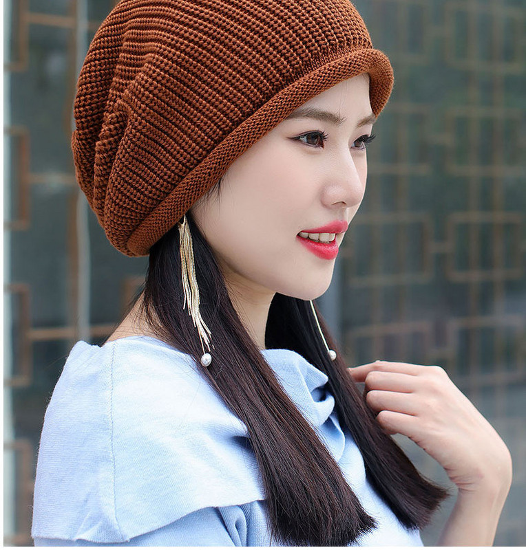 Γυναικείο πλεκτό καπέλο φθινοπώρου-χειμώνα πολλά χρώματα