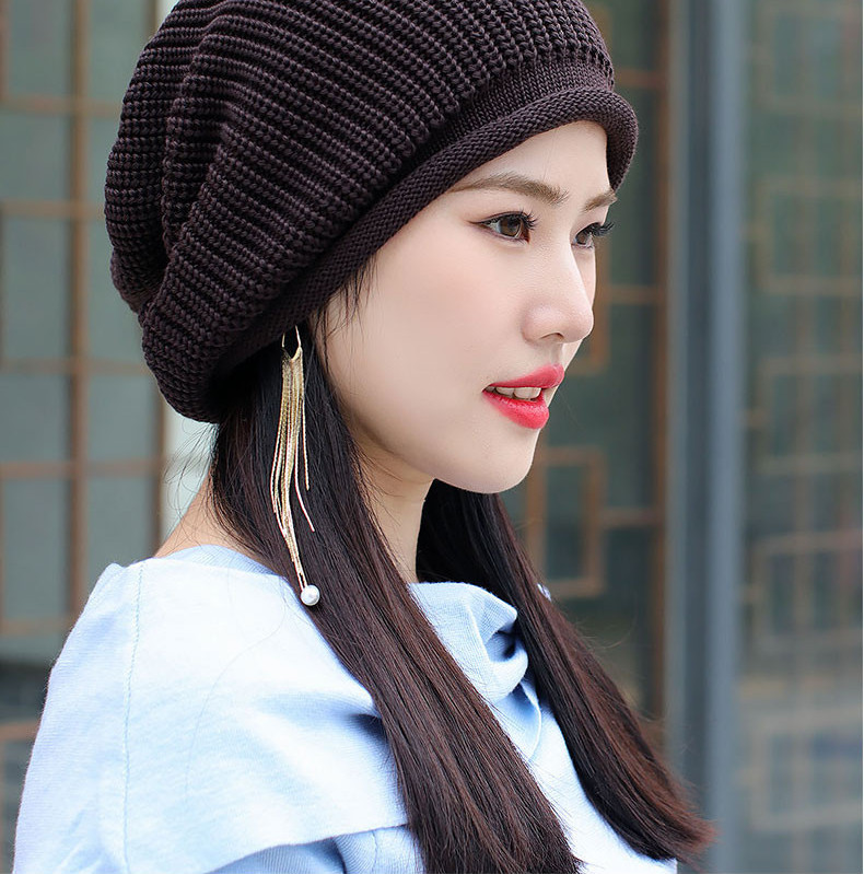 Γυναικείο πλεκτό καπέλο φθινοπώρου-χειμώνα πολλά χρώματα