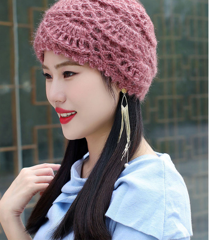 Κομψό πλεκτό γυναικείο καπέλο μοτίβο