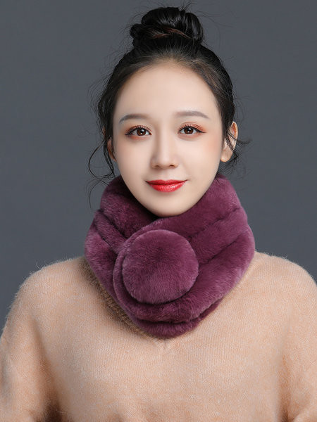 Стилна яка-шал за есента и зимата имитираща заешки пух