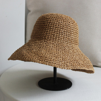 Καλοκαιρινό ψάθινο καπέλο με φαρδύ γείσο