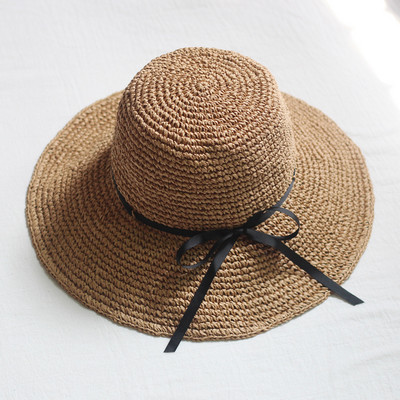 Καλοκαιρινό ψάθινο καπέλο με φαρδύ γείσο