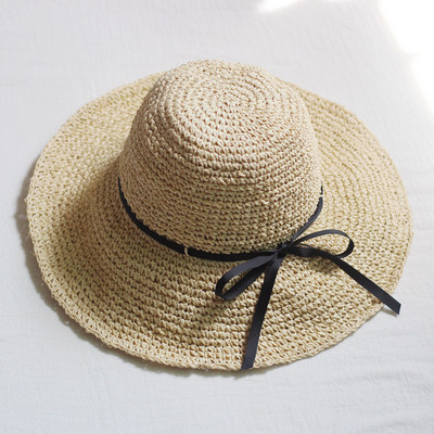 Καλοκαιρινό ψάθινο καπέλο με φαρδύ γείσο