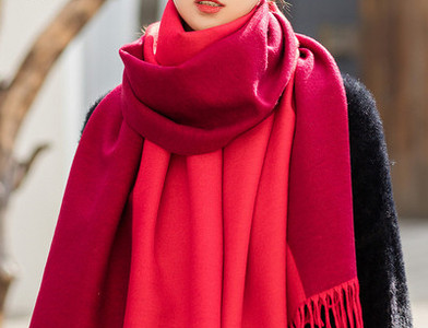 Δίχρωμο γυναικείο κασκόλ με κρόσσια