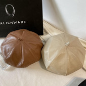 Γυναικείο καπέλο μπερέ από οικολογικό δέρμα