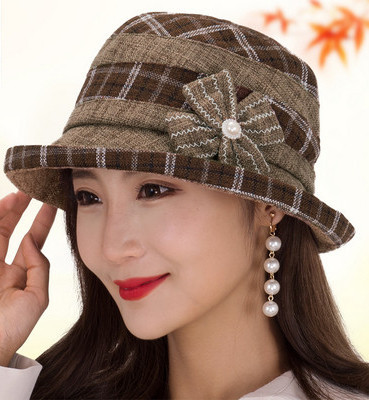 Μοντέρνο γυναικείο καπέλο με κορδέλα και πέρλες για γυναίκες