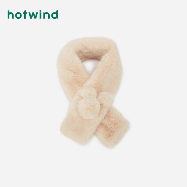 Дамски зимен шал с 3D елемент пух