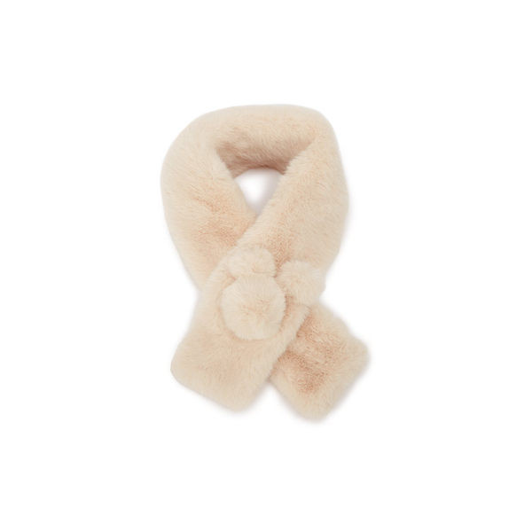 Дамски зимен шал с 3D елемент пух