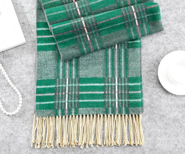 Νέο μοντέλο ζεστό χειμωνιάτικο κασκόλ με κρόσσια - τρία χρώματα