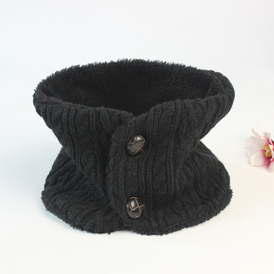 Γυναικείο πλεκτό κασκόλ γιακά με κουμπιά