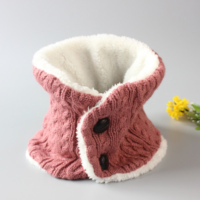 Γυναικείο πλεκτό κασκόλ γιακά με κουμπιά