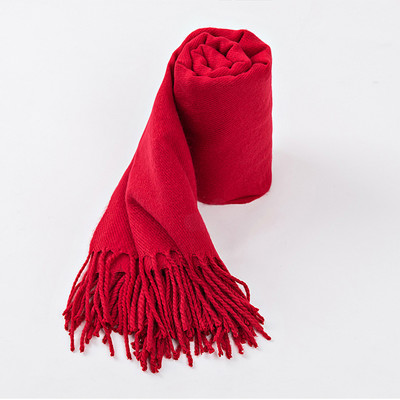 Casual γυναικείο χειμωνιάτικο κασκόλ με κρόσσια