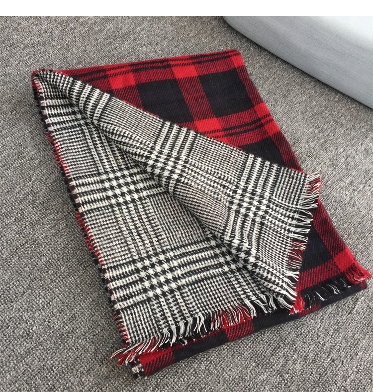 Καθημερινό γυναικείο κασκόλ με κρόσσια - δύο όψεις