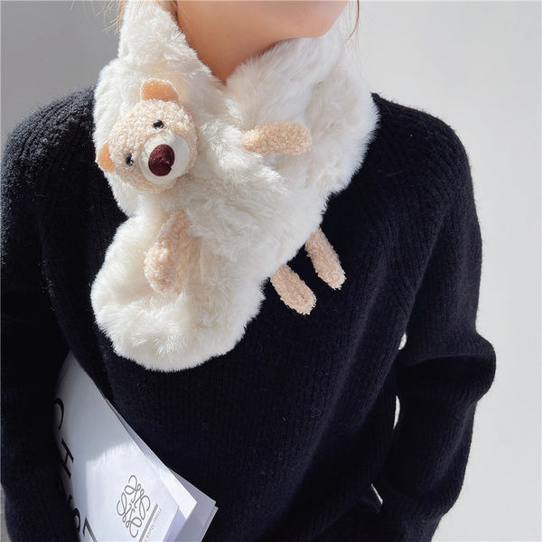 Ежедневен пухен шал с мече